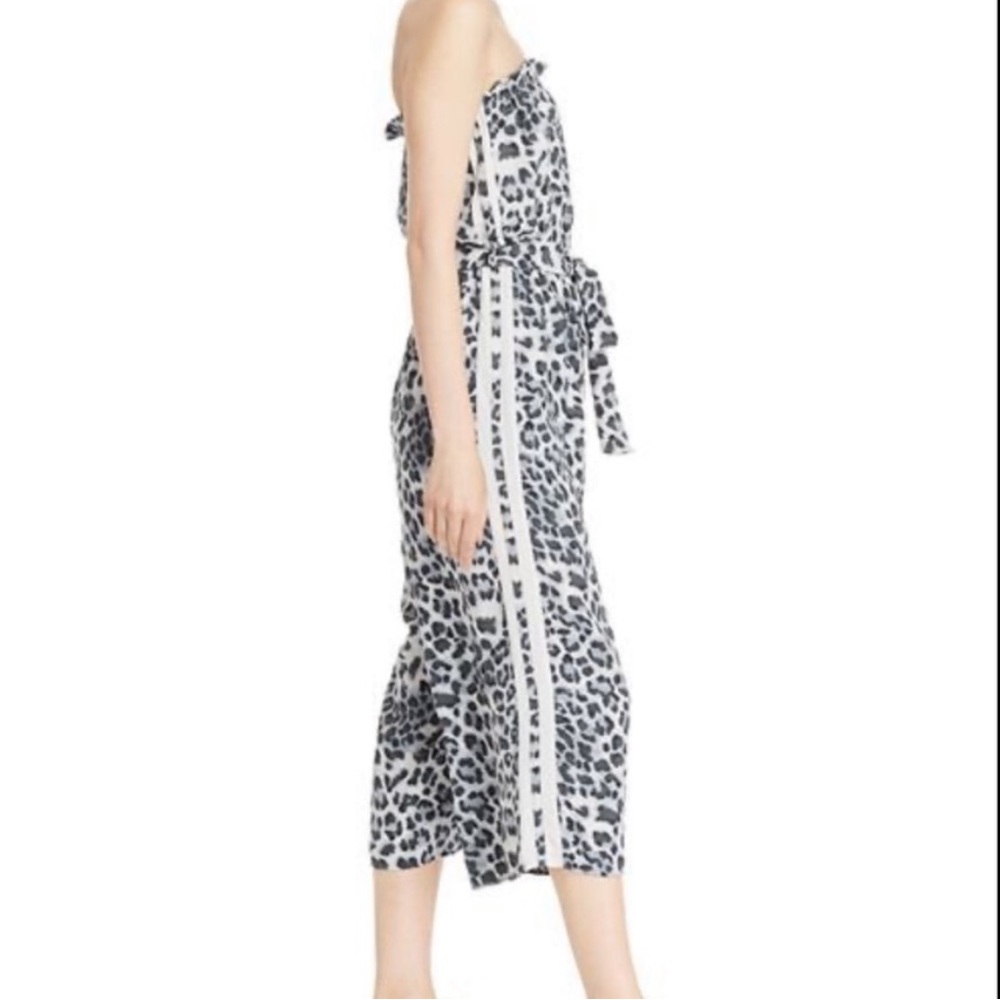 Striped Leopard Strapless Jumpsuit